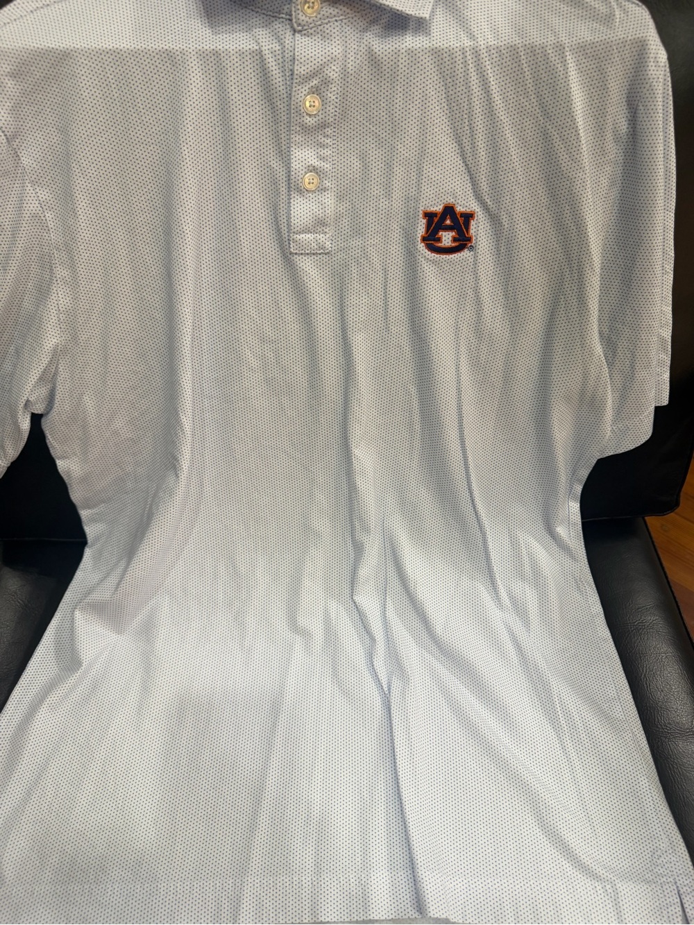 Peter Millar Auburn  Light Blue Polo Shirt with Embroidered AU Logo